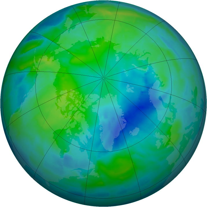 Arctic ozone map for 13 October 2013